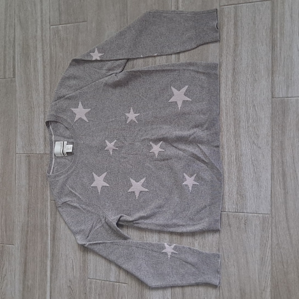 Vince Star Pattern Gray Crewneck Sweater
